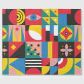 ネオ幾何イラストレーション。図形とp ラッピングペーパー (フラット)