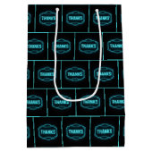 ネオ白熱［赤熱］光を放つン感謝していサインオンブラック ミディアムペーパーバッグ (裏面)