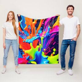 ネオ絵を描ン流体爆発 フリースブランケット