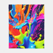 ネオ絵を描ン流体爆発 フリースブランケット (正面)
