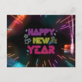 ネオ芸術的ン線ハッピーニューイヤー葉書 ポストカード (正面)