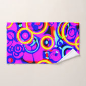 ネオ鮮やかカラフルン模様 バスタオルセット (ハンドタオル)