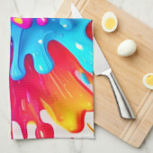ネオ鮮やかン絵を描プスプラッシュアート キッチンタオル (四つ折り)