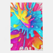 ネオ鮮やかン絵を描プスプラッシュアート キッチンタオル (縦)