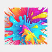 ネオ鮮やかン絵を描プスプラッシュアート フリースブランケット (正面(横))