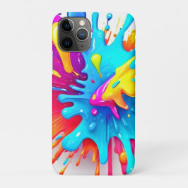 ネオ鮮やかン絵を描プスプラッシュアート iPhone 11 PROケース