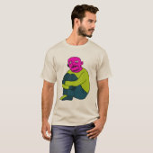 ネオ・エクスプレッショニストの憂鬱な男性抽象芸術 Tシャツ (正面フル)