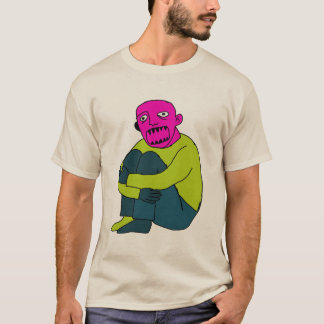 ネオ・エクスプレッショニストの憂鬱な男性抽象芸術 Tシャツ
