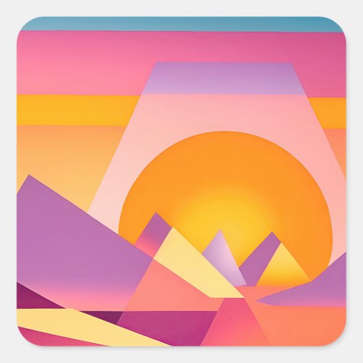 ネオ・ジオ・サンセットの風景 スクエアシール (正面)