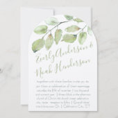 ネオ ミント グリーンレタリング タイポグラフィー 秋のウェディング 招待状 (正面)