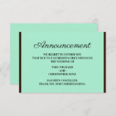 ネオ ミント 結婚発表 キャンセルカード 案内状 (正面/裏面)