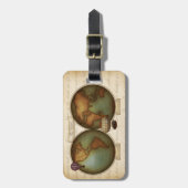 ネオ·ワービクトリアンルド·マップ·スチームパンパーソナライズされたク ラゲッジタグ (正面縦)