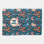 ネカスタムビーブルーロブスター甲殻類コアホリデー キッチンタオル (横)