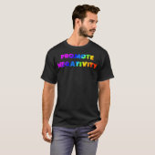 ネガティブアパレルレインボーデザインの促進 Tシャツ (正面フル)
