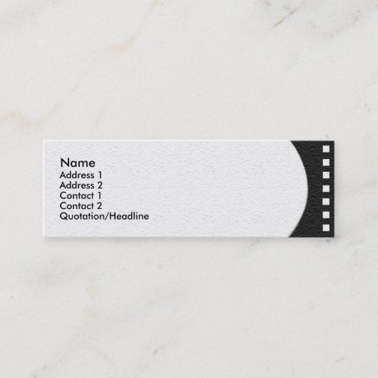 ネガティブフィルムストリッププロファイルカード スキニー名刺 (正面)