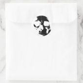 ネガティブブラック&ホワイトスカル ラウンドシール (バッグ)