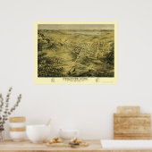 ネガニー， MIパノラママップ – 1871 ポスター (キッチン)