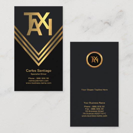 ネガ宇宙デザインクリエイティブブラックタクシードライバー 名刺 (正面/裏面)