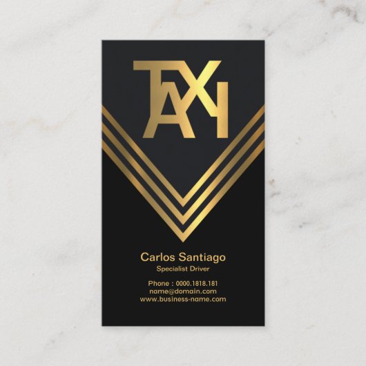 ネガ宇宙デザインクリエイティブブラックタクシードライバー 名刺 (正面)