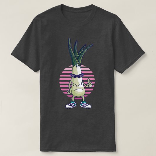 ネギおもしろいが鱗片状の玉カッコいいねぎ野菜を手に入れる Tシャツ (デザイン正面)