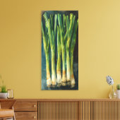 ネギ水彩の縦置き料理 キャンバスプリント (インサイチュ (リビング))