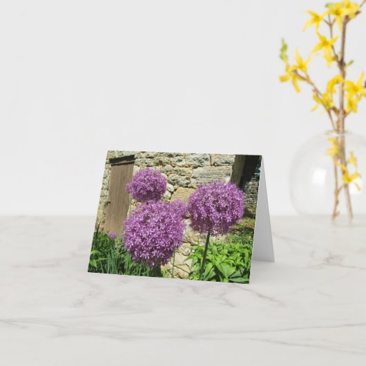 ネギ空白のカード カード (黄色い花)