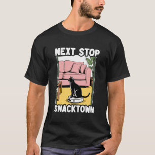 ネクストストップスナックタウンキャットロボット掃除機 猫 1 Tシャツ