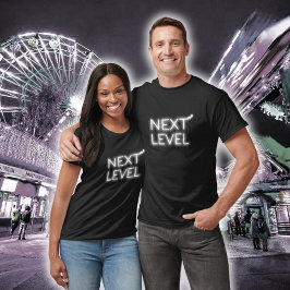 ネクストレベルホワイトネオンブラック Tシャツ