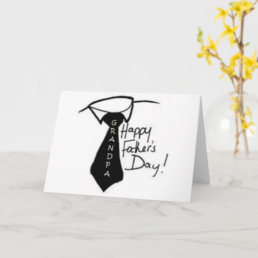 ネクタイおじいちゃんのお父さんの日を取りなさい カード (黄色い花)