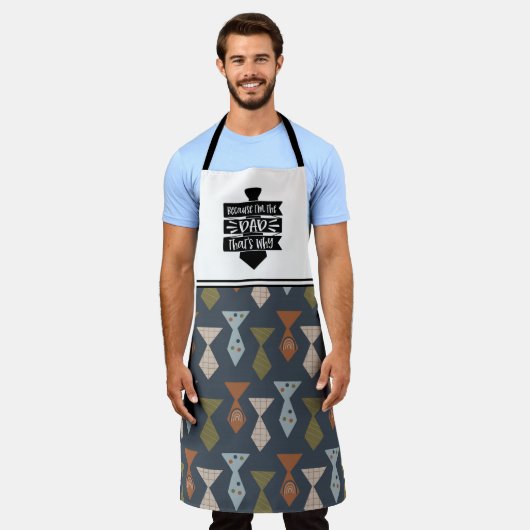 ネクタイのお父さんのデイエプロンパーソナライズされたー エプロン (着用した状態)