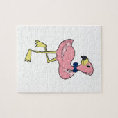 ネクタイの紳士フラミンゴ ジグソーパズル (横)