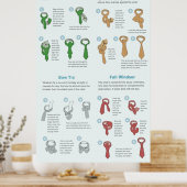 ネクタイの結び方の説明図 ポスター (キッチン)