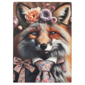 ネクタイをしたかわいい野生のキツネ クリップボード (裏面)