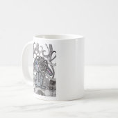 ネクタイをした愛らしいウサギの陶器マグカップ コーヒーマグカップ (正面左)
