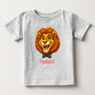 ネクタイをした愛らしいライオンのキャラクター キッズ ベビーTシャツ