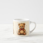 ネクタイを締めたかわいい可愛い小さな茶色の熊 エスプレッソカップ (右)