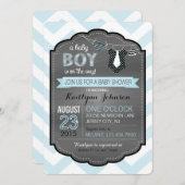 ネクタイオムツ及びブーティーベビーシャワー招待状 招待状 (正面/裏面)