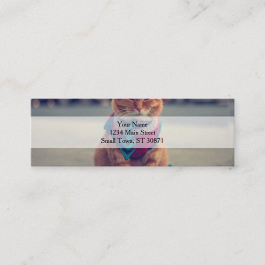 ネクタイ付きビジネス猫 スキニー名刺 (正面)