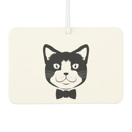 ネクタイ付き猫 カーエアーフレッシュナー (正面)