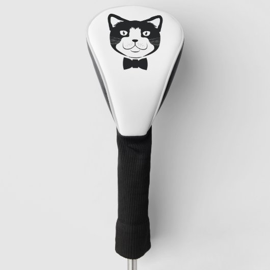 ネクタイ付き猫 ゴルフヘッドカバー (正面)