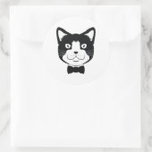 ネクタイ付き猫 ラウンドシール (バッグ)