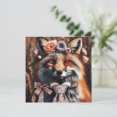 ネクタイ姿の野生のキツネがかわいい (スタンド正面)