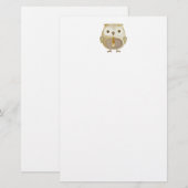 ネクタイ文房具付きフクロウ 便箋 (正面/裏面)