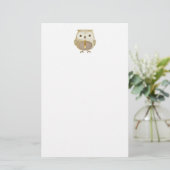 ネクタイ文房具付きフクロウ 便箋 (スタンド正面)