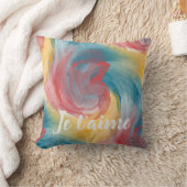 ネクタイ染はっきりした色の淡い水色の愛 クッション (ブランケット)