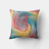 ネクタイ染はっきりした色の淡い水色の愛 クッション (裏面)