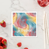 ネクタイ染はっきりした色の淡い水色の愛 スタンダードカクテルナプキン (インサイチュ)