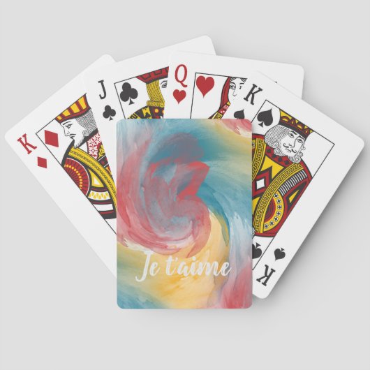 ネクタイ染はっきりした色の淡い水色の愛 トランプ (裏面)