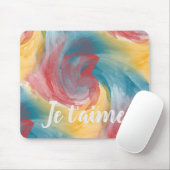 ネクタイ染はっきりした色の淡い水色の愛 マウスパッド (マウス)