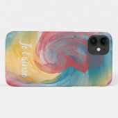 ネクタイ染はっきりした色の淡い水色の愛 Case-Mate iPhoneケース (裏面(横))